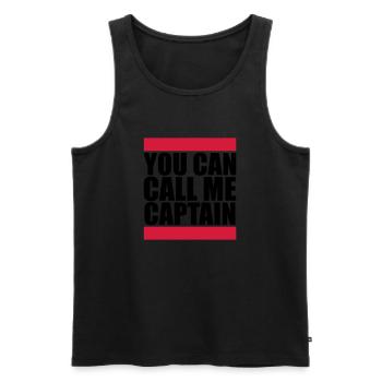 You can call me Captain Logo - Men's Premium Organic Tank Top - black - Front - Michal (187cm)
