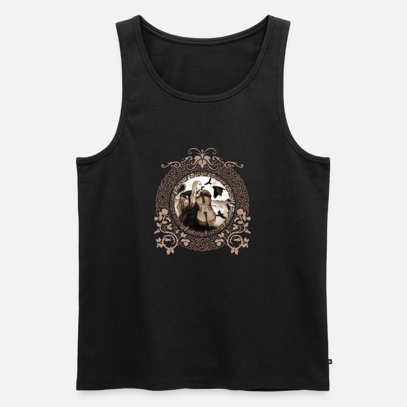 Gothic Cellist - Männer Premium Bio Tank Top - Schwarz