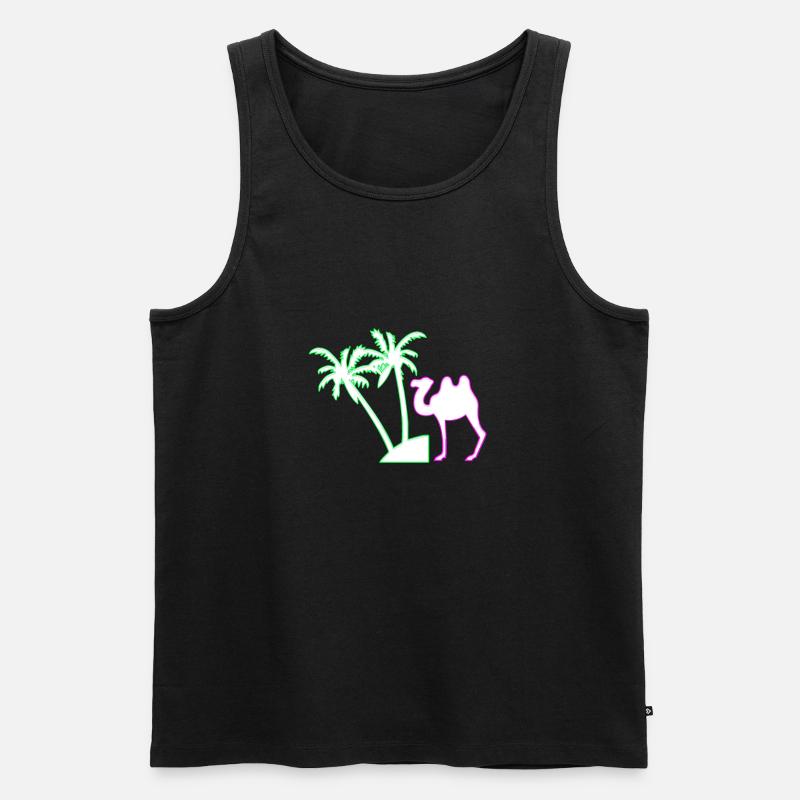 Kamel - Männer Premium Bio Tank Top - Schwarz