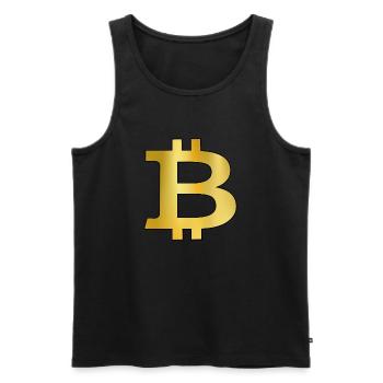 Bitcoin - Débardeur bio Premium Homme - noir - Devant - AI Model Male 178 light (178cm)