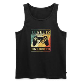 Level 12 Unlocked 12th Birthday - Men's Premium Organic Tank Top - black - Front - Michal (187cm)
