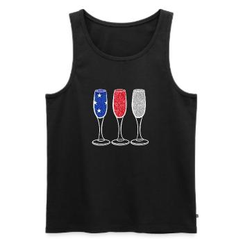American - Men's Premium Organic Tank Top - black - Front - Michal (187cm)