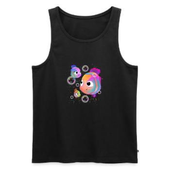 Colorful Fishes - Men's Premium Organic Tank Top - black - Front - AI Model Male 178 light (178cm)