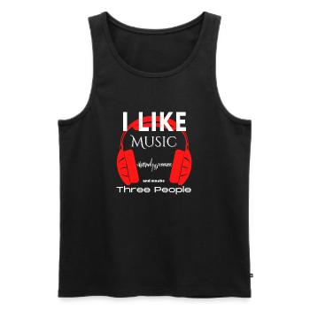 J’aime la musique et peut-être trois personnes - texte drôle - Débardeur bio Premium Homme - noir - Devant - AI Model Male 178 light (178cm)