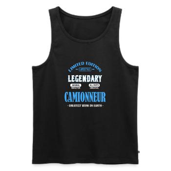 TRUCK DRIVER - Men's Premium Organic Tank Top - black - Front - Michal (187cm)