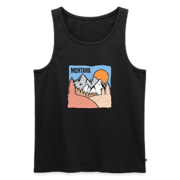 Natur Montana Mountain Design für stolze Montaner - Männer Premium Bio Tank Top - Schwarz - Vorne - Michal (187cm)