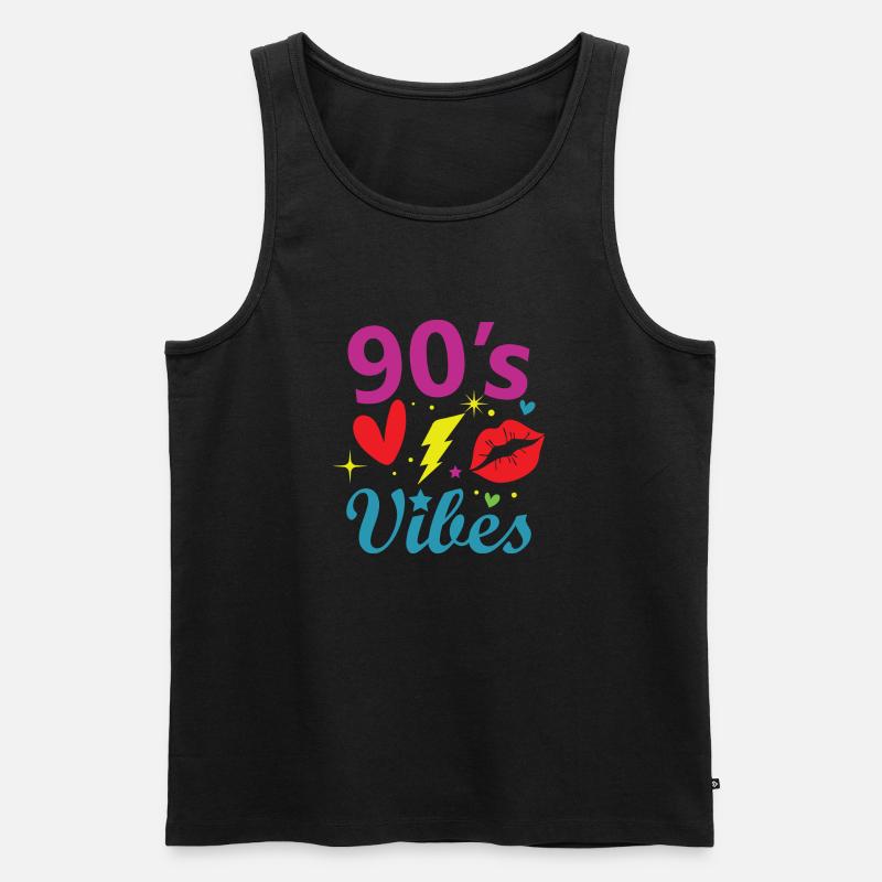 1990iger Sprüche 90s Geschenksidee - Männer Premium Bio Tank Top - Schwarz
