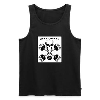 Schwermetall 2 - Männer Premium Bio Tank Top - Schwarz - Vorne - AI Model Male 178 light (178cm)