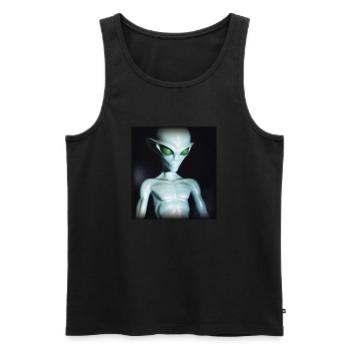 Evil Alien - Men's Premium Organic Tank Top - black - Front - Michal (187cm)