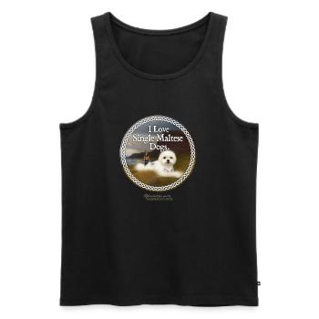 Whisky dictons jeu de mots single maltais - Débardeur bio Premium Homme - noir - Devant - AI Model Male 178 light (178cm)