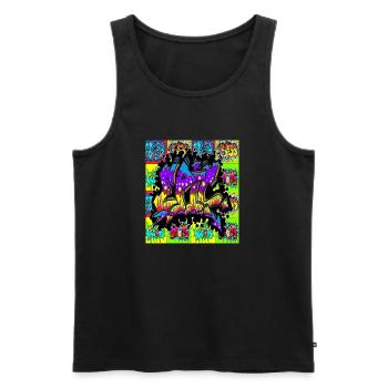 graffiti,rap,spray,skate,street,pop,art,nyc,usa, - Men's Premium Organic Tank Top - black - Front - AI Model Male 178 light (178cm)