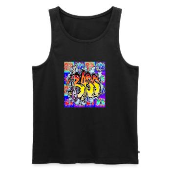 bass graffiti 33 - Men's Premium Organic Tank Top - black - Front - Michal (187cm)