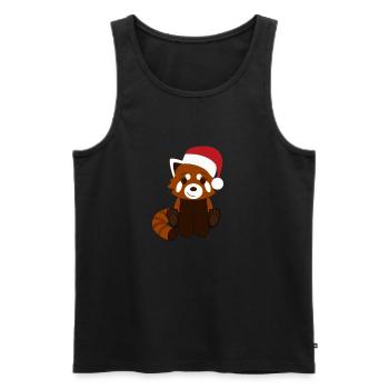 Red panda Christmas - Men's Premium Organic Tank Top - black - Front - Michal (187cm)