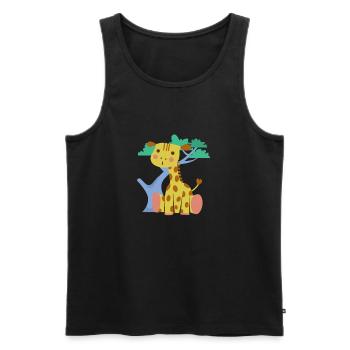 Giraffe - Männer Premium Bio Tank Top - Schwarz - Vorne - Michal (187cm)
