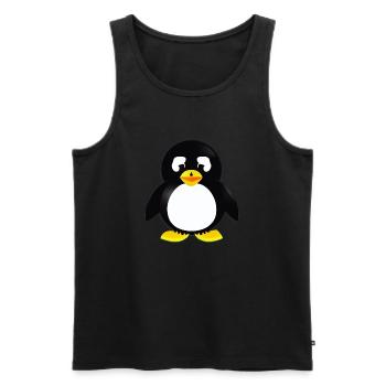 Penguin Cartoon Cute Pengu Animal Funny Comic 10 - Men's Premium Organic Tank Top - black - Front - Michal (187cm)