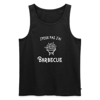 je peux pas j'ai barbecue - Débardeur bio Premium Homme - noir - Devant - Michal (187cm)