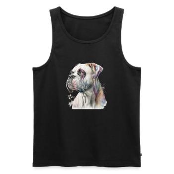 Lovers Dogs, Funny dogs art, dogs lover. Boxer Dog - Männer Premium Bio Tank Top - Schwarz - Vorne - Michal (187cm)