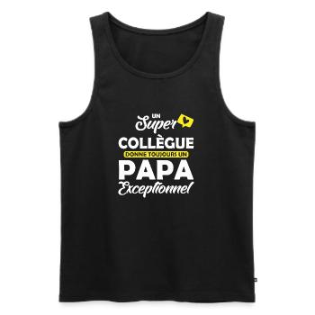 super collègue donne papa exceptionnel - Débardeur bio Premium Homme - noir - Devant - Michal (187cm)