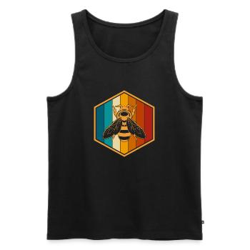 Lustige Biene für einen Imker - Männer Premium Bio Tank Top - Schwarz - Vorne - Michal (187cm)