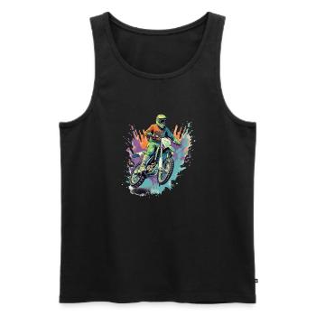 Motorcycle cross Fabio - Men's Premium Organic Tank Top - black - Front - AI Model Male 178 light (178cm)