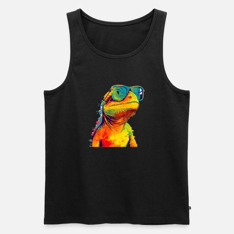 Stein die Eidechse - Männer Premium Bio Tank Top - Schwarz