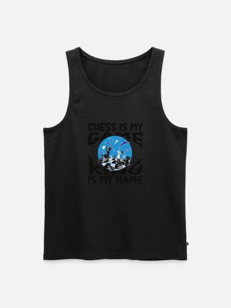 Schach Ilustration mit Spruch - Männer Premium Bio Tank Top - Schwarz