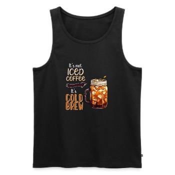 Ce n’est pas du café glacé, c’est une infusion froide - Débardeur bio Premium Homme - noir - Devant - Michal (187cm)