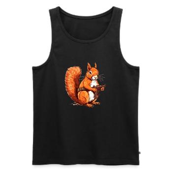 Einzigartiges und schwer bewaffnetes Eichhörnchen - Männer Premium Bio Tank Top - Schwarz - Vorne - AI Model Male 178 light (178cm)