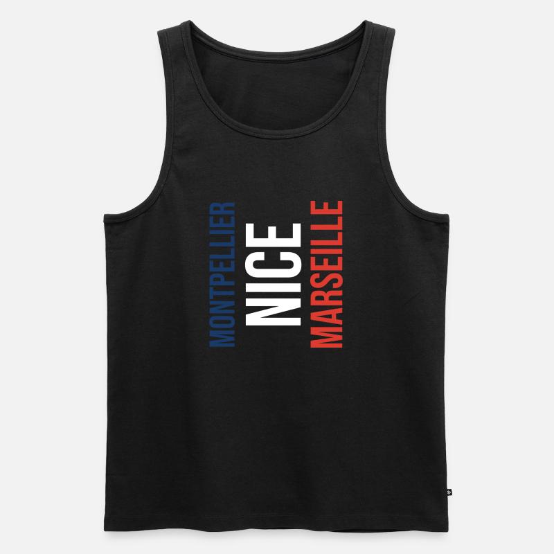 Montpellier Nizza oder Marseille? - Männer Premium Bio Tank Top - Schwarz