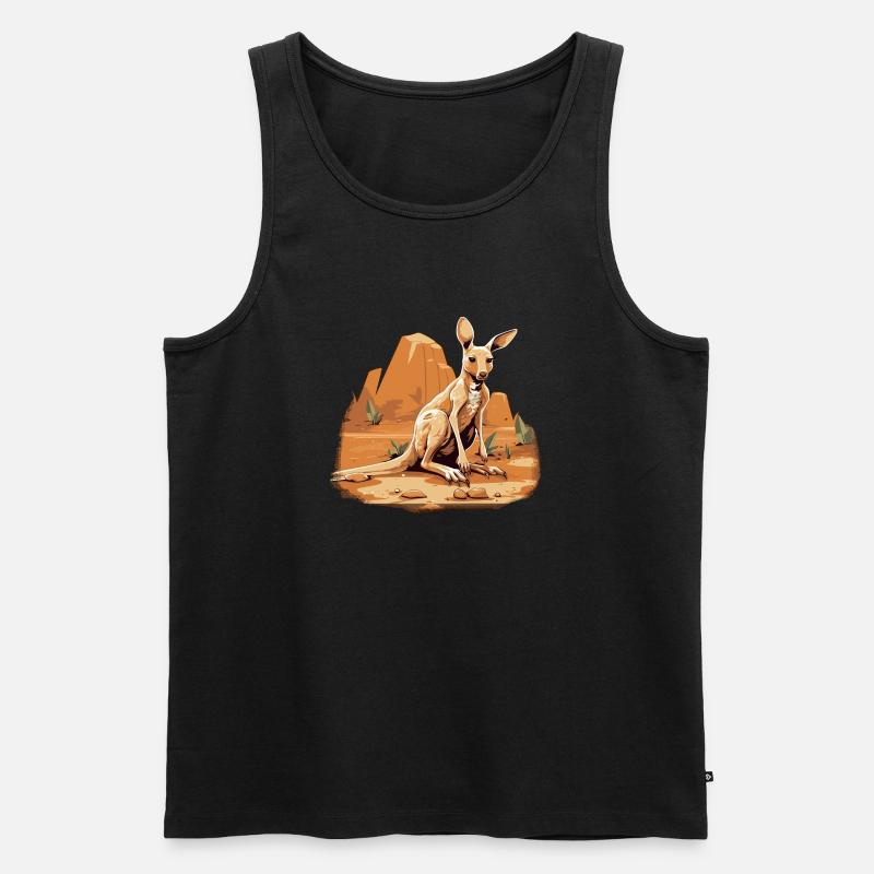 Känguru Baby Känguru Beuteltier Kangaroo - Männer Premium Bio Tank Top - Schwarz