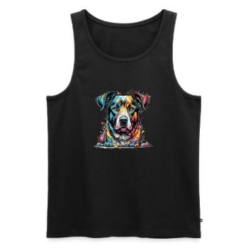 Painting Dog - Männer Premium Bio Tank Top - Schwarz - Vorne - Michal (187cm)