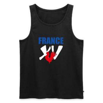 France Rugby fan Rugby Union player - Men's Premium Organic Tank Top - black - Front - AI Model Male 178 light (178cm)