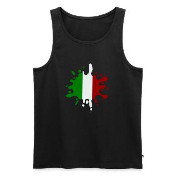 farbklecks italien - Männer Premium Bio Tank Top - Schwarz - Vorne - Michal (187cm)