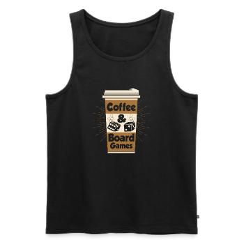 Coffee & Board Games Nerd Gamer Tabletop Player - Männer Premium Bio Tank Top - Schwarz - Vorne - Michal (187cm)