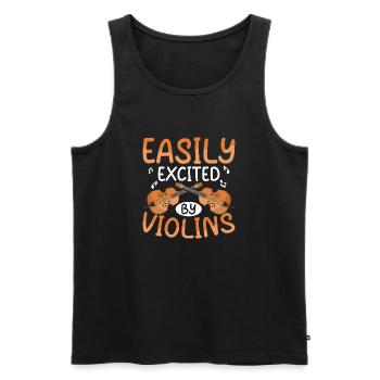 Easily Excited By Violins Orchestra Violinist - Men's Premium Organic Tank Top - black - Front - Michal (187cm)