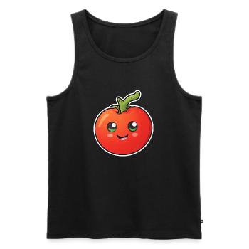 Tomato KawaiJapani Anime - Men's Premium Organic Tank Top - black - Front - AI Model Male 178 light (178cm)
