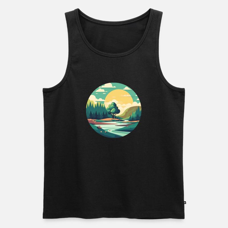 Landschaft - Männer Premium Bio Tank Top - Schwarz