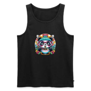 Ramen Panda - Men's Premium Organic Tank Top - black - Front - AI Model Male 178 light (178cm)