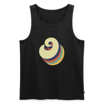 Buchstabe o retro - Männer Premium Bio Tank Top - Schwarz - Vorne - AI Model Male 178 light (178cm)