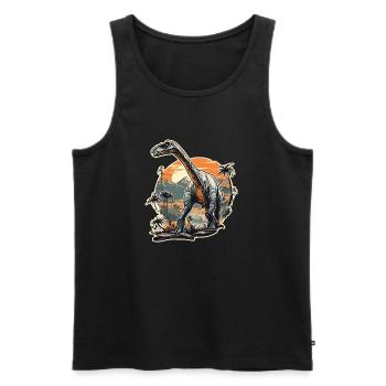 Dinosaurier / Tier / Urzeit / Reptil / Jungs - Männer Premium Bio Tank Top - Schwarz - Vorne - AI Model Male 178 light (178cm)