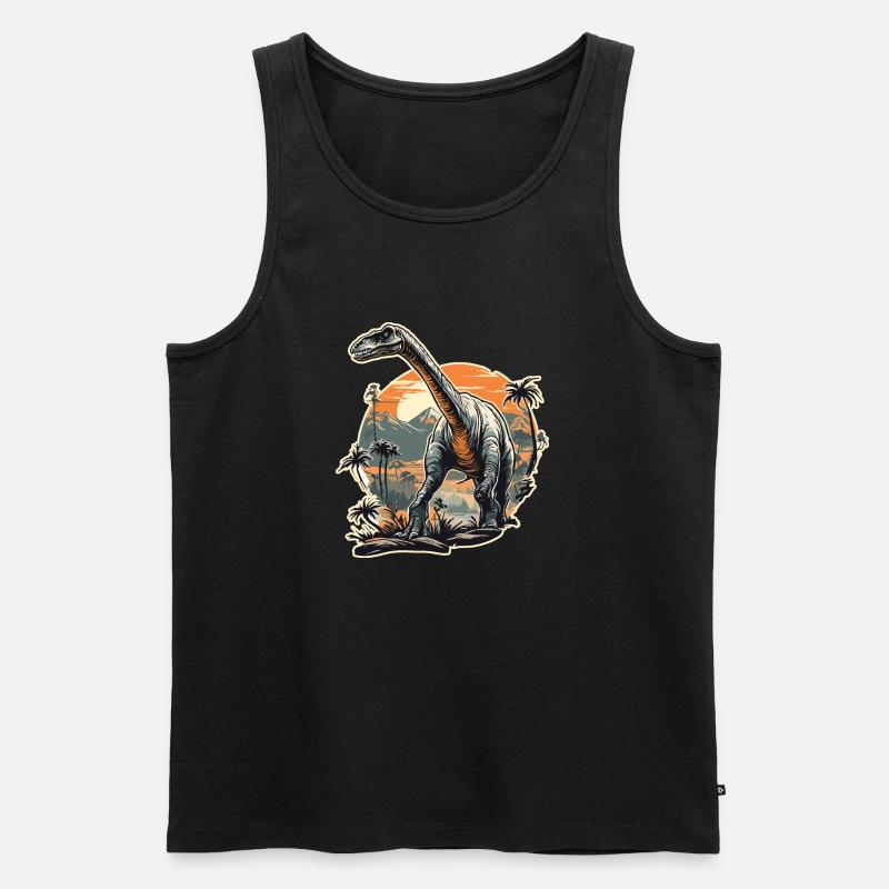 Dinosaurier / Tier / Urzeit / Reptil / Jungs - Männer Premium Bio Tank Top - Schwarz