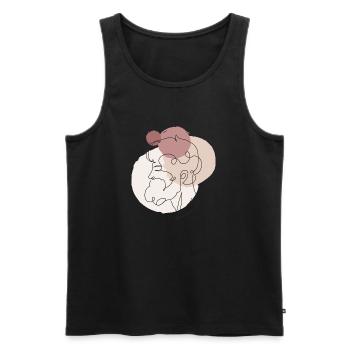 Men's Line Art - Men's Premium Organic Tank Top - black - Front - AI Model Male 178 light (178cm)