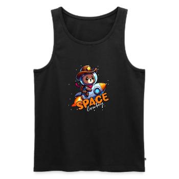 Space Cowboy Bear - Men's Premium Organic Tank Top - black - Front - AI Model Male 178 light (178cm)