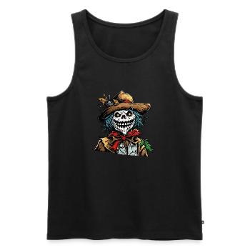 Scarecrow / Harvest Worker / Corn Field / Field - Men's Premium Organic Tank Top - black - Front - AI Model Male 178 light (178cm)