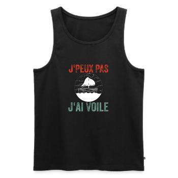 J'Peux Pas J'Ai Voile Voilier - Débardeur bio Premium Homme - noir - Devant - Michal (187cm)