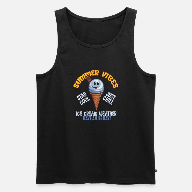 Summer Vibes Eiscreme-Wetter - Männer Premium Bio Tank Top - Schwarz