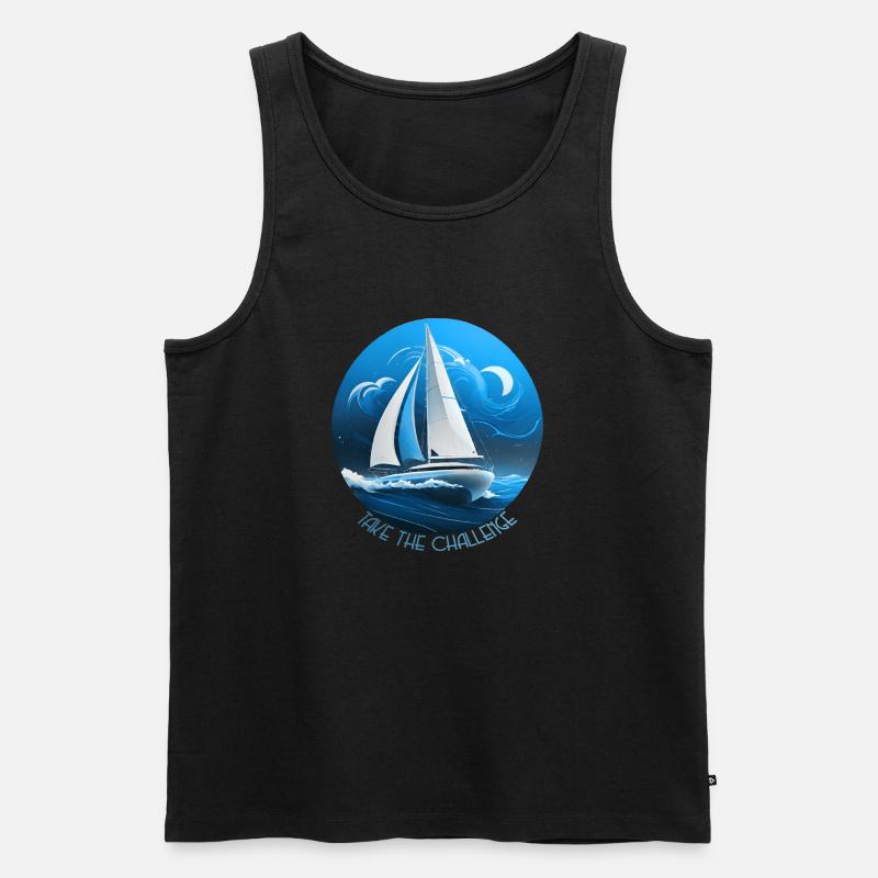 Take the challenge - Männer Premium Bio Tank Top - Schwarz