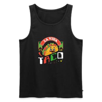 Lustiger Spruch auf Spanish - La vida es un Taco - Männer Premium Bio Tank Top - Schwarz - Vorne - Michal (187cm)