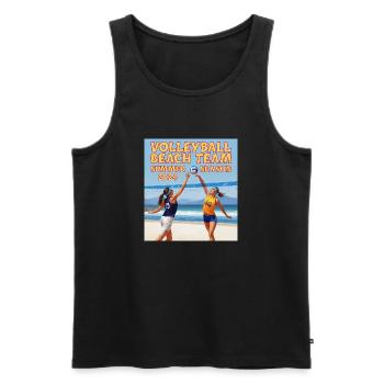 Saison d’été de l’équipe de volleyball de plage 2024 - Débardeur bio Premium Homme - noir - Devant - AI Model Male 178 light (178cm)