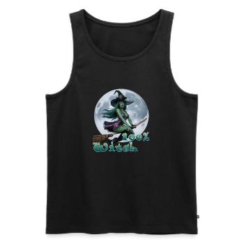 Hexe und Vollmond 02 - Männer Premium Bio Tank Top - Schwarz - Vorne - Michal (187cm)